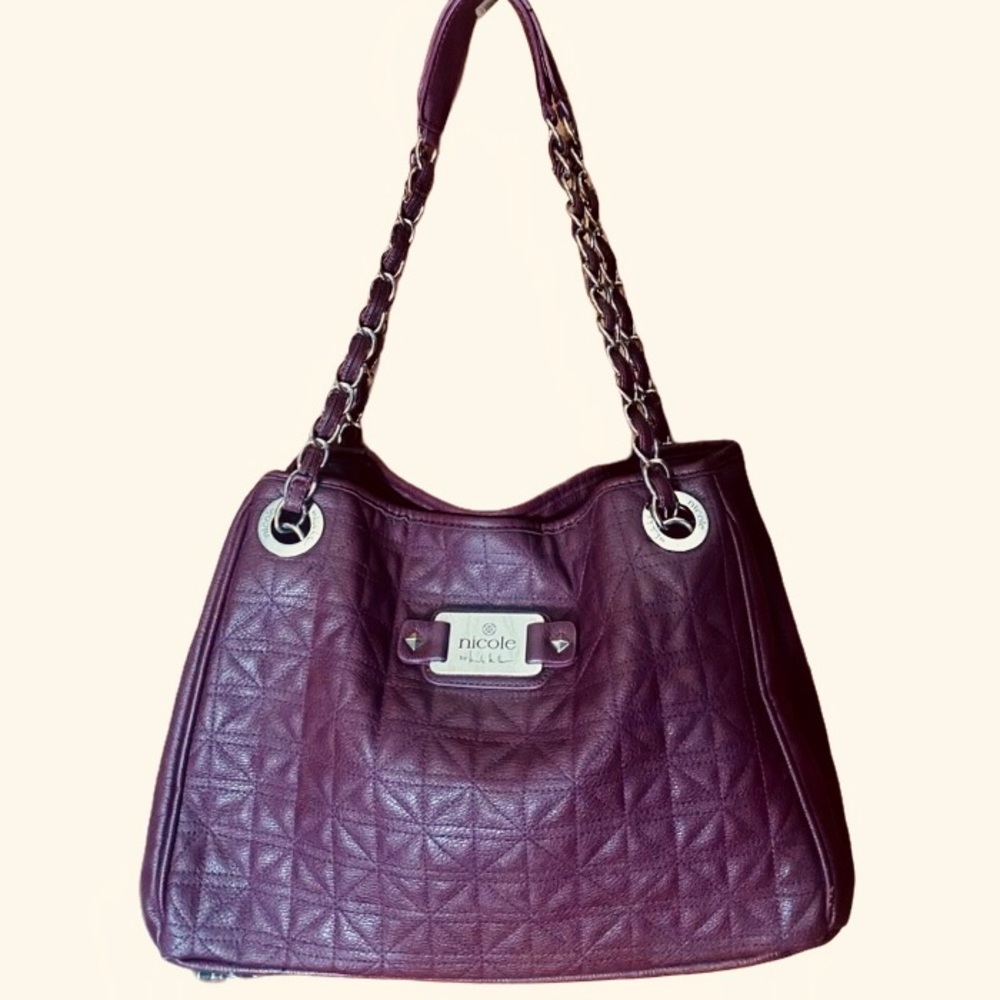 Nicole Miller Purple Quilted Women's Bag